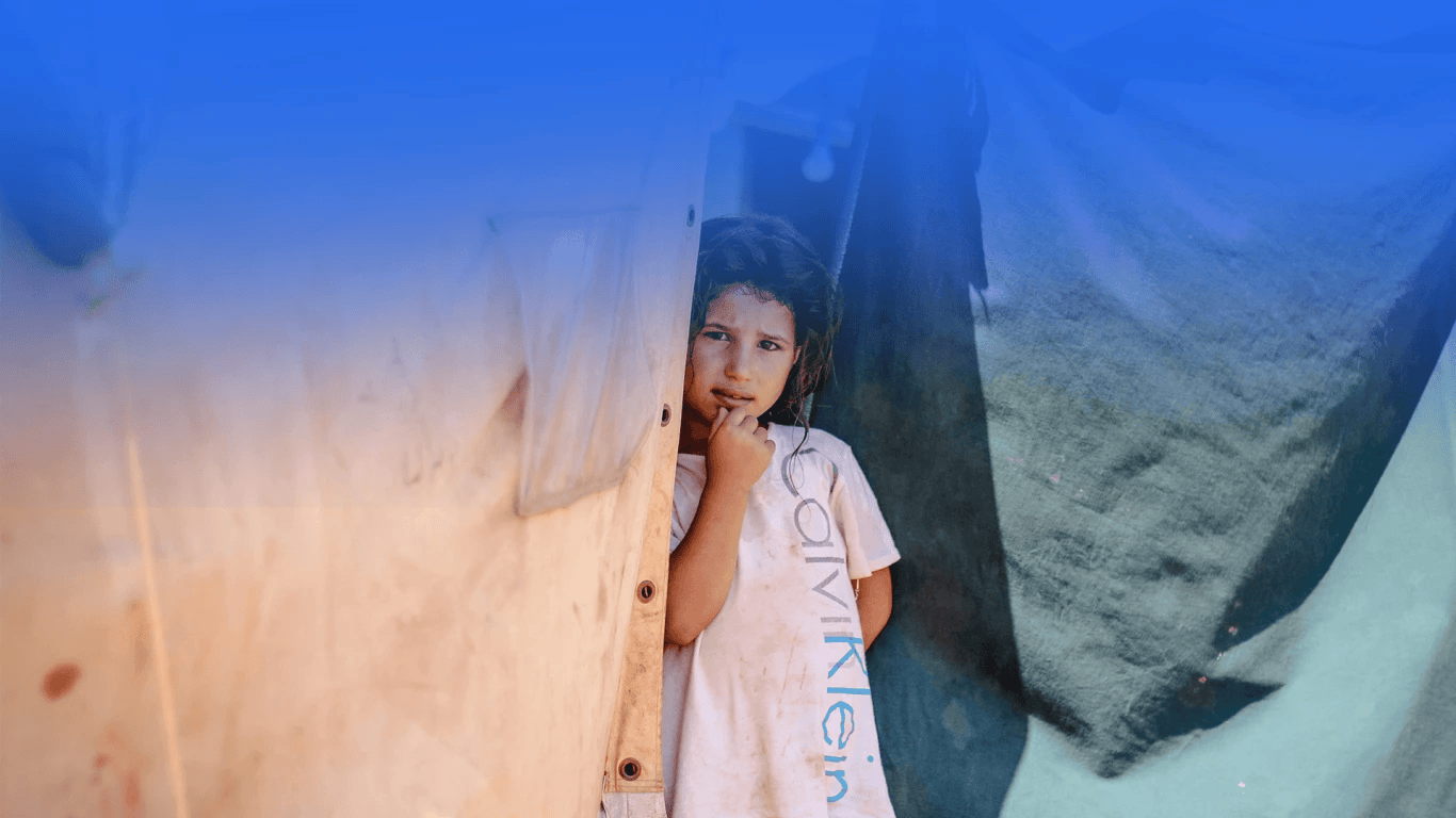Volunteers distributing food and clean water to Palestinian families during a humanitarian relief effort