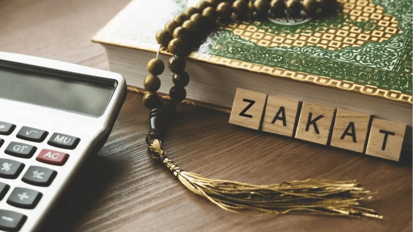 A Muslim calculating Zakat and preparing to give charity with sincerity and devotion to Allah