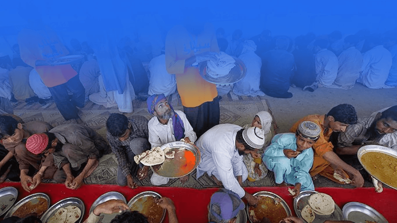 Volunteers serving meals and providing support at a Saylani Welfare Trust community center